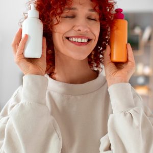 medium shot young woman with curly hair 23 2151317376